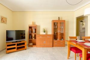 Televízia a/alebo spoločenská miestnosť v ubytovaní Apartamento Residencial Bajondillo