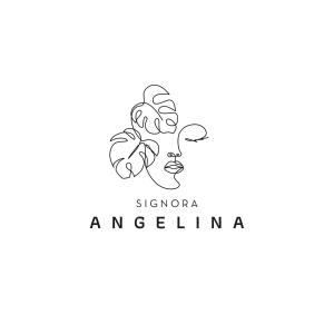 eine kontinuierliche Zeichnung einer weiblichen Gesichtsillustration in der Unterkunft SIGNORA ANGELINA in Polignano a Mare