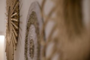 a close up of a wall with a window at Anemelia Luxury Apartments in Argostoli