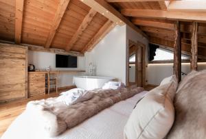 TV a/nebo společenská místnost v ubytování B&B Il Tabià