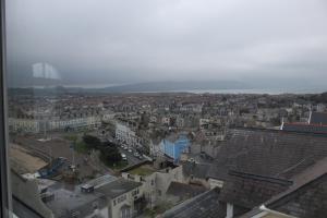 an aerial view of a city with buildings at Headlands Hotel in Llandudno