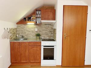 Kuchyň nebo kuchyňský kout v ubytování Apartmán Karlovice