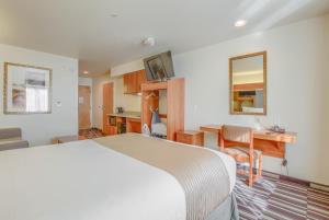 Un televizor și/sau centru de divertisment la Microtel Inn & Suites by Wyndham Gulf Shores