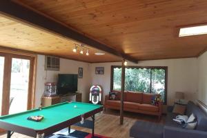 a living room with a pool table in it at Jindi Hills Retreat in Jindivick