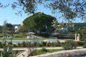 a house with a swimming pool in a garden at Tenuta Ermes in Ostuni