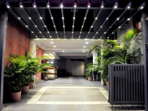 The lobby or reception area at Hotel Jyoti