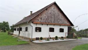 a large white building with a large roof at Homestay Kapl in Ledinek