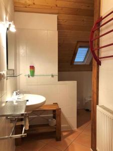 ein Bad mit einem Waschbecken und einem WC in der Unterkunft Apartment in Pec pod Snezkou 2098 in Velká Úpa
