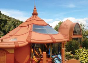 a ride in a play structure in a park at Hostal Las Olas in Copacabana