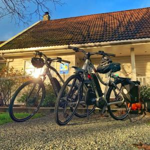 two bikes parked in front of a house at Lysefjorden - Gøysa Gard in Forsand +43 photos