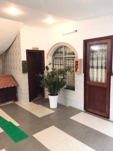 a building with a door and a potted plant at Huyen Tran Hotel in Can Tho