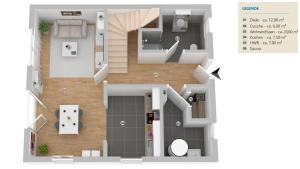 Načrt razporeditve prostorov v nastanitvi Haus Ostseenordstern Rerik