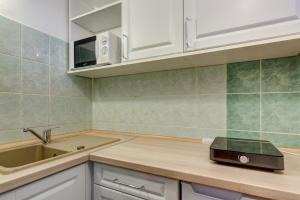 Kuchyň nebo kuchyňský kout v ubytování Gyapay Apartman Hévíz