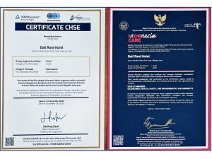 Certifikát, hodnocení, plakát nebo jiný dokument vystavený v ubytování Bali Rani Hotel