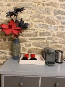 Příslušenství pro přípravu čaje a kávy v ubytování Chambres et table d'hôtes Le cèdre Aveyron