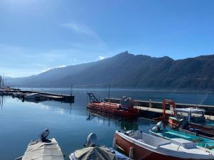 a group of boats docked at a dock in the water at LES MYRTILLES Aix les Bains in Aix-les-Bains +4 photos