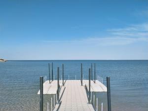 a dock in the middle of the water at Dakhla South Bay in Dakhla