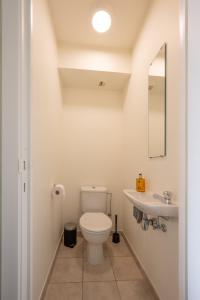 a bathroom with a toilet and a sink at Meerzicht-Laguna in Knokke-Heist +14 photos