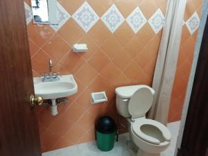 XicoにあるPosada Los Naranjosのバスルーム(トイレ、洗面台付)