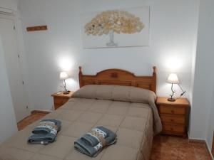 Postel nebo postele na pokoji v ubytování ALOJAMIENTO LA TERRAZA DE LUIS