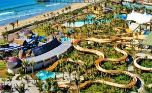 an aerial view of a water park at a resort at Durban Point Waterfront, 304 The Quays in Durban