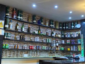 a bar with bottles of alcohol on the wall at Sea Princess Hotel Blackpool in Blackpool