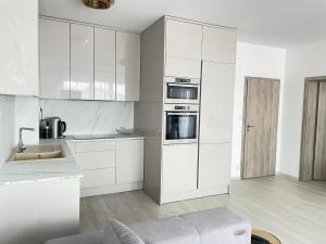 Kuchyňa alebo kuchynka v ubytovaní New Luxury City centre apartment with panoramic view, free parking