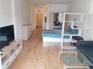 A television and/or entertainment centre at Huge Apartment with a parking space in the same building Még 3 kép