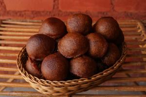 a basket of food sitting on a table at Agraharam Resorts in Thirunelli +16 photos