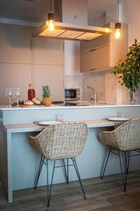 Kuchyň nebo kuchyňský kout v ubytování Jable suites apartamentos de lujo en el centro