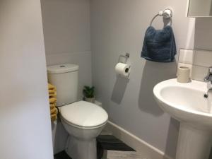 A bathroom at 40 Newgate Barnard Castle -Central Location - Court Yard - Dog Friendly - Sleeps 7 - Wood Burner - Complimentary Logs & Wine - Smart TV