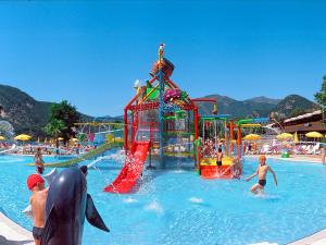 a group of people at a water park with a dolphin playground at Apartment Isolino - FON106 by Interhome in Fondotoce