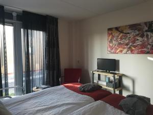 TV a/nebo společenská místnost v ubytování B&B Bovenweg