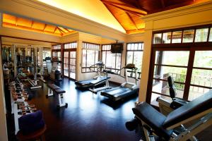 a gym with a bunch of equipment in a room at Avillion Port Dickson in Port Dickson