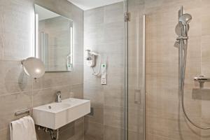 Koupelna v ubytování Hotel Amper