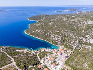 an aerial view of a small island in the ocean at Villa Sine in Sevid
