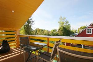 Balkón nebo terasa v ubytování strandnah,modernes Haus mit eigener Sauna, Garten, Terrasse - Ferienhaus SagaSol