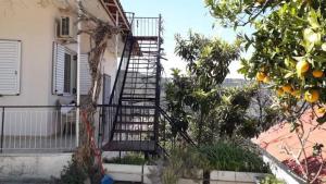 schody prowadzące do domu z drzewem pomarańczowym w obiekcie Vacation House Dionysia w mieście Ejo