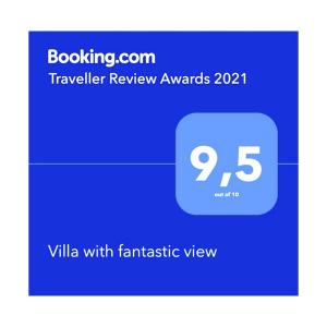 een schermafdruk van een vanify met een blauwe box met een gradueel uitzicht bij Villa with fantastic view in Perea