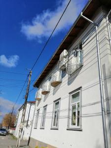 a white building with windows on the side of it at Casa Martin in Sulina