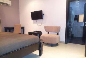 טלויזיה ו/או מרכז בידור ב-Room in Lodge - Allure Suites-surulere