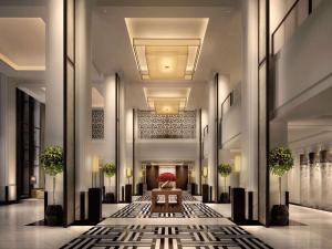 a rendering of a lobby of a hotel at Fairmont Wuhan in Wuhan