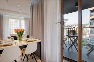 Balkón alebo terasa v ubytovaní Apartamenty Prestige Browar Lubicz Stare Miasto