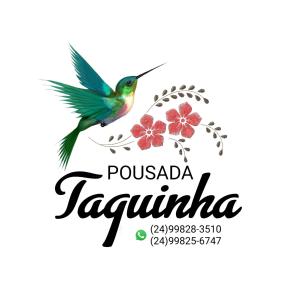 un colibrí con una plantilla de logotipo de flor en Pousada Taquinha Paraty en Parati