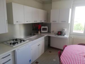 A kitchen or kitchenette at La Fontaine, F2 au cœur de Paray