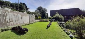a yard with some animals standing in the grass at Oasis Bungalow - Nuwara Eliya in Nuwara Eliya