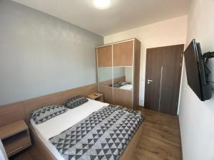 Łóżko lub łóżka w pokoju w obiekcie Black Brothers Wellness Apartments