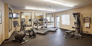 a gym with treadmills and ellipticals in a room at Candlewood Suites Gonzales - Baton Rouge Area, an IHG Hotel in Gonzales