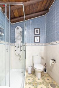 een badkamer met een toilet en een glazen douche bij Apartamento La Galería de Ronda in Ronda