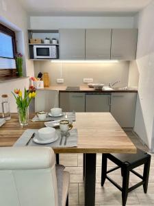 Kuchyň nebo kuchyňský kout v ubytování Apartments Hana Bled